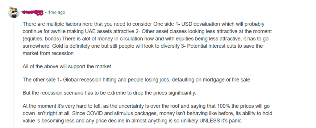 people point of view on the real estate dubai